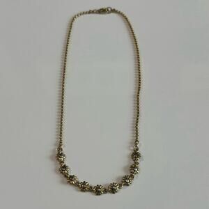 Vintage Mixed Metal Flower Necklace